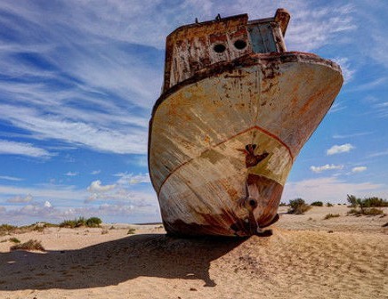 Lago Aral senza acqua